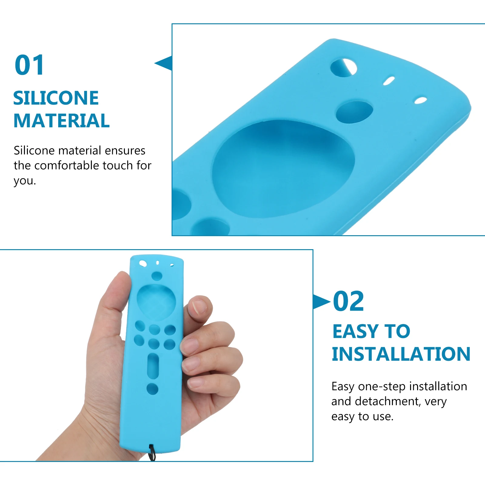 

Silicone Controller Cover Remote Control Case Fire Stick Firestick Compatible Hanging Rope Durable Protection for Remote