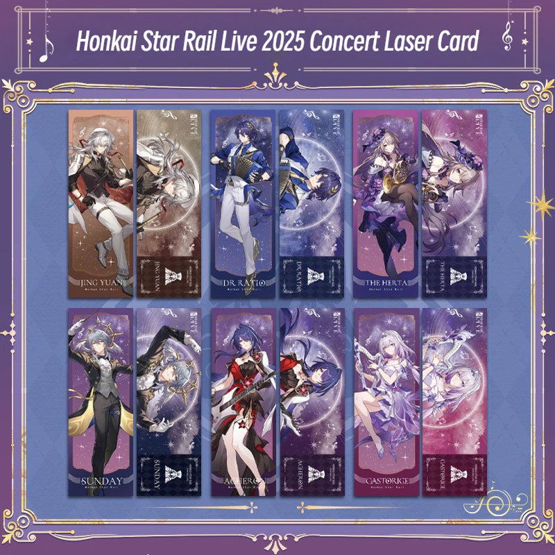 Honkai Star Rail Star Live 2025  Laser Card Castorice The Herta Sunday Dr. Ratio Acheron Jing Yuan Collection Ornament