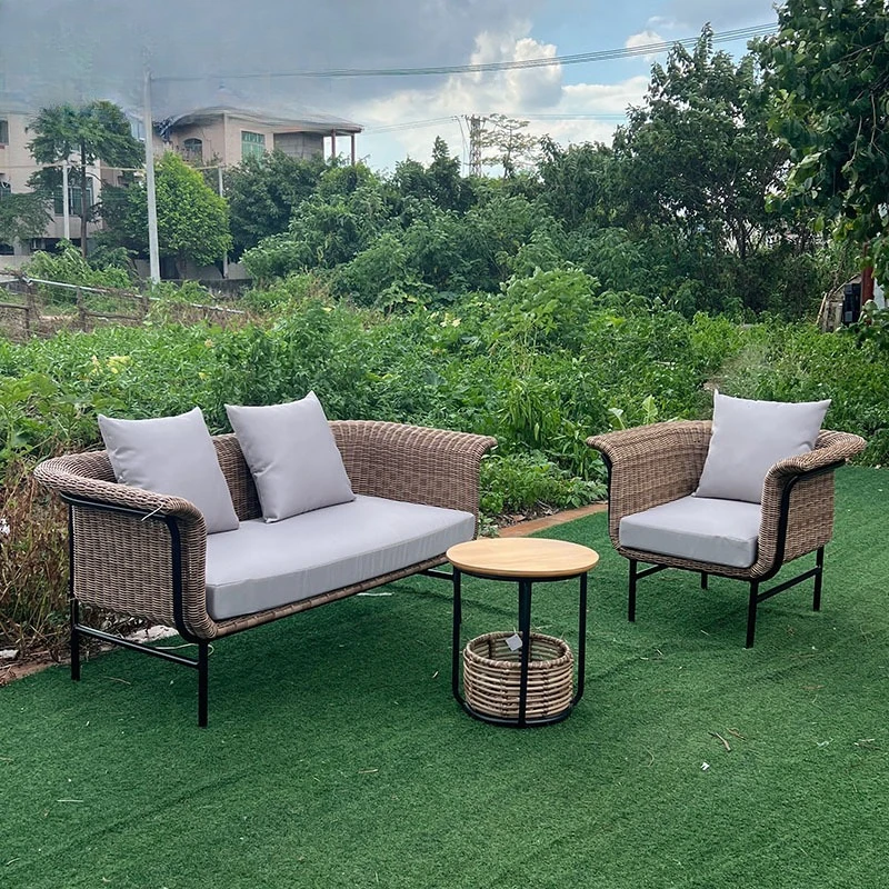 

Outdoor sofa courtyard outdoor balcony villa rattan sofa combination waterproof and sun protection