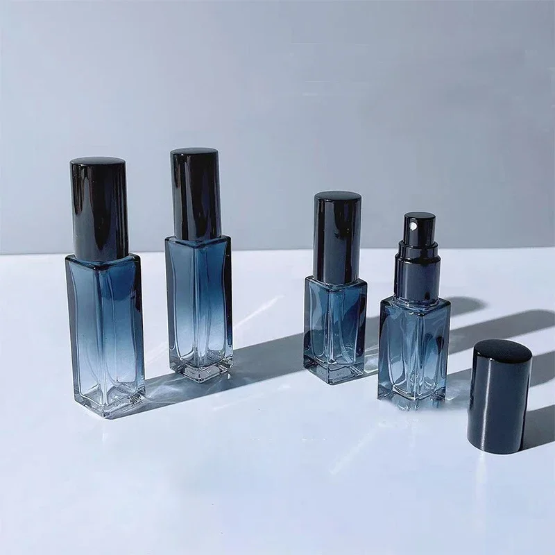 Botella de Perfume Azul Degradado de 5ml 10ml 20ml, Atomizador de Perfume de Vidrio Vacío, Botella de Spray Recargable para Viaje, Frascos de Muestra para Cosméticos