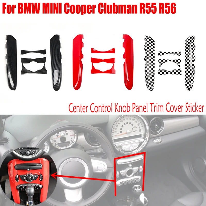 For BMW MINI R56 2007-2013 For MINI Cooper Clubman R55 2012 2011 2010 2009 Center Control Knob Panel Trim Cover Sticker