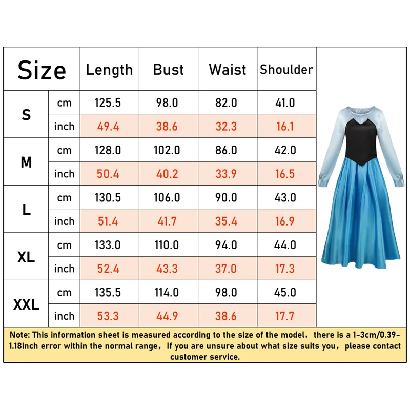 BEAST KINGDOM Disney Ariel Cosplay Costumes The Little Mermaid Blue Princess Dress Corset for Women Ariel Halloween Party Gifts