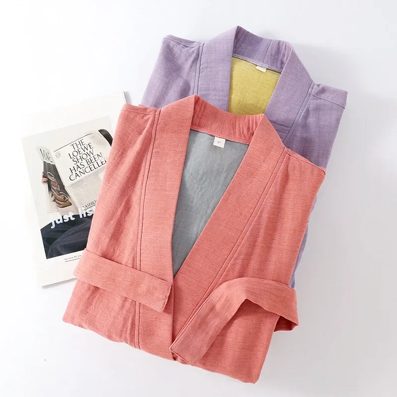 Pure Cotton Robe Women's Clothing Sleepwear Night Wear For Ladies Nightie Spring Summer Bathrobe Female Dressing Gown ﻿