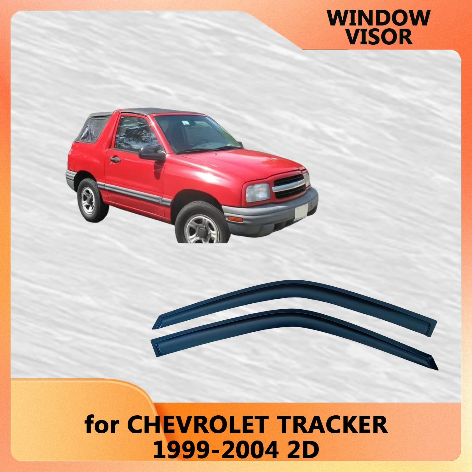 

Window Visor for CHEVROLET TRACKER 1999 2000 2001 2002 2003 2004 2-Door Wind Deflectors Rain Guards Door Visor Vent Shades