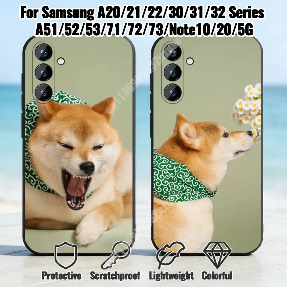 Cute Shiba Inu Dog Phone Case for Samsung Galaxy A73 72 71 70 A53 52 41 40 A32 31 30 Note20 Note10 Note9