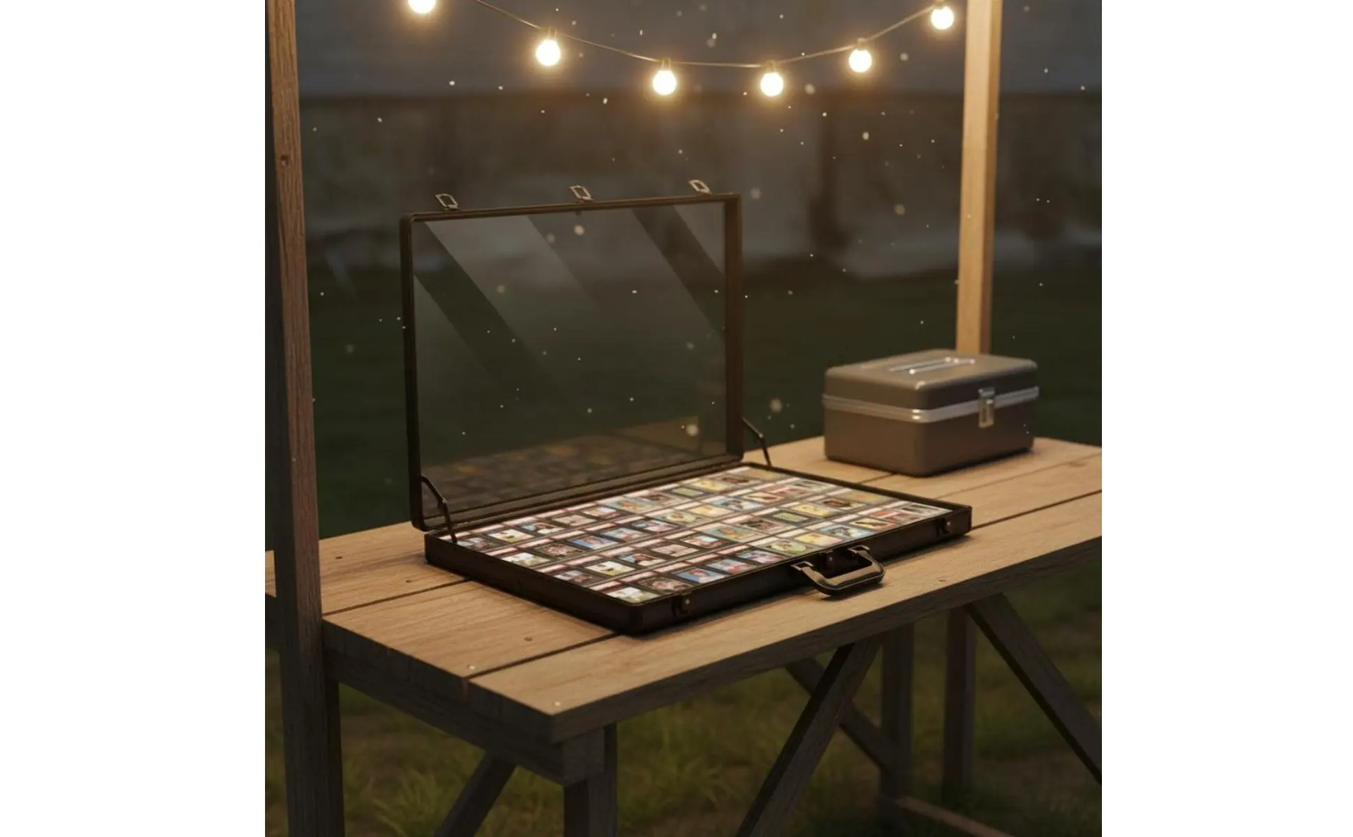 Lockable Collector's Briefcase Scuff-Resistant Lining Trading Card Display Case Aluminum Frame Display Box for Vendors