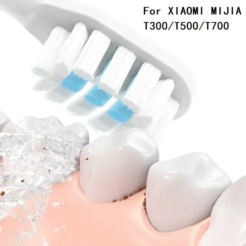소닉 전동 칫솔 헤드 교체, 샤오미 미지아 T300, T500, T700 용, 부드러운 강모 노즐 진공 패키지, 4 개