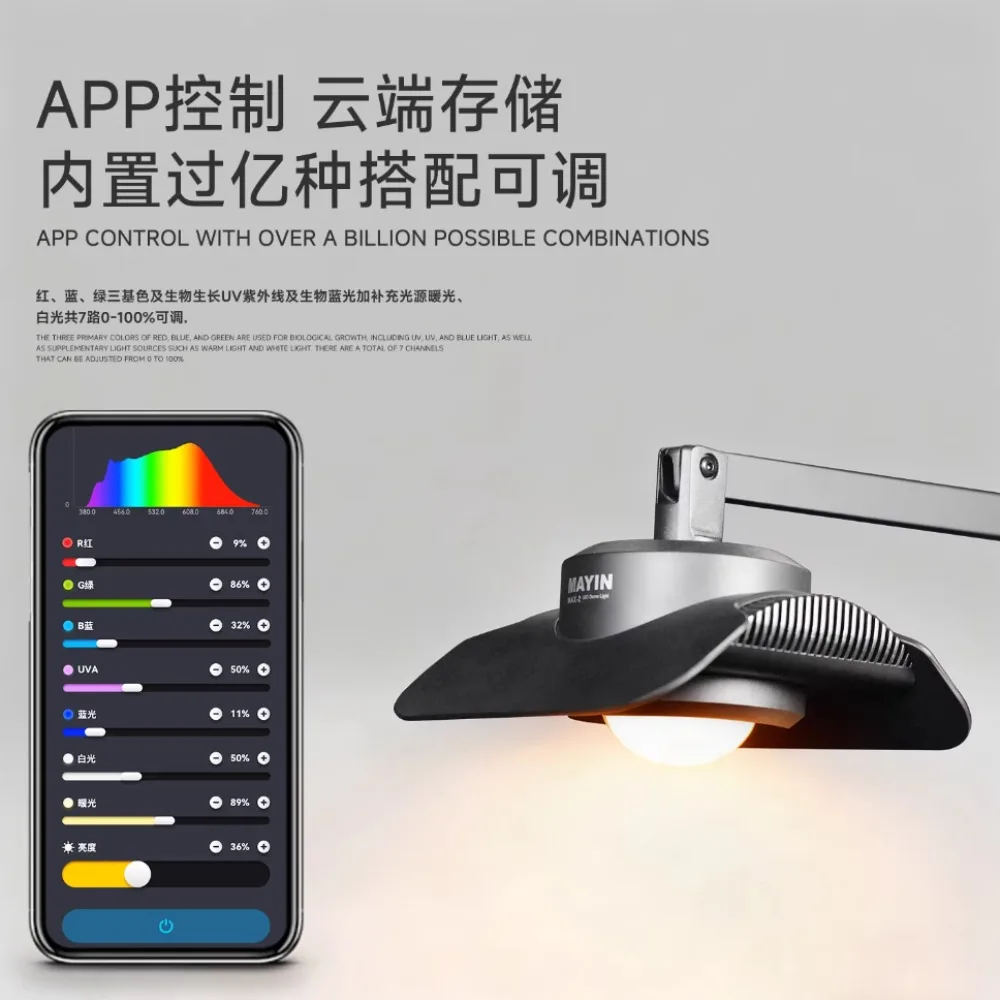 Mayin Super Color T MAX 150W Aquarium LED Light Smart App Control Full Spectrum Tuning Multi Lamp Sync
