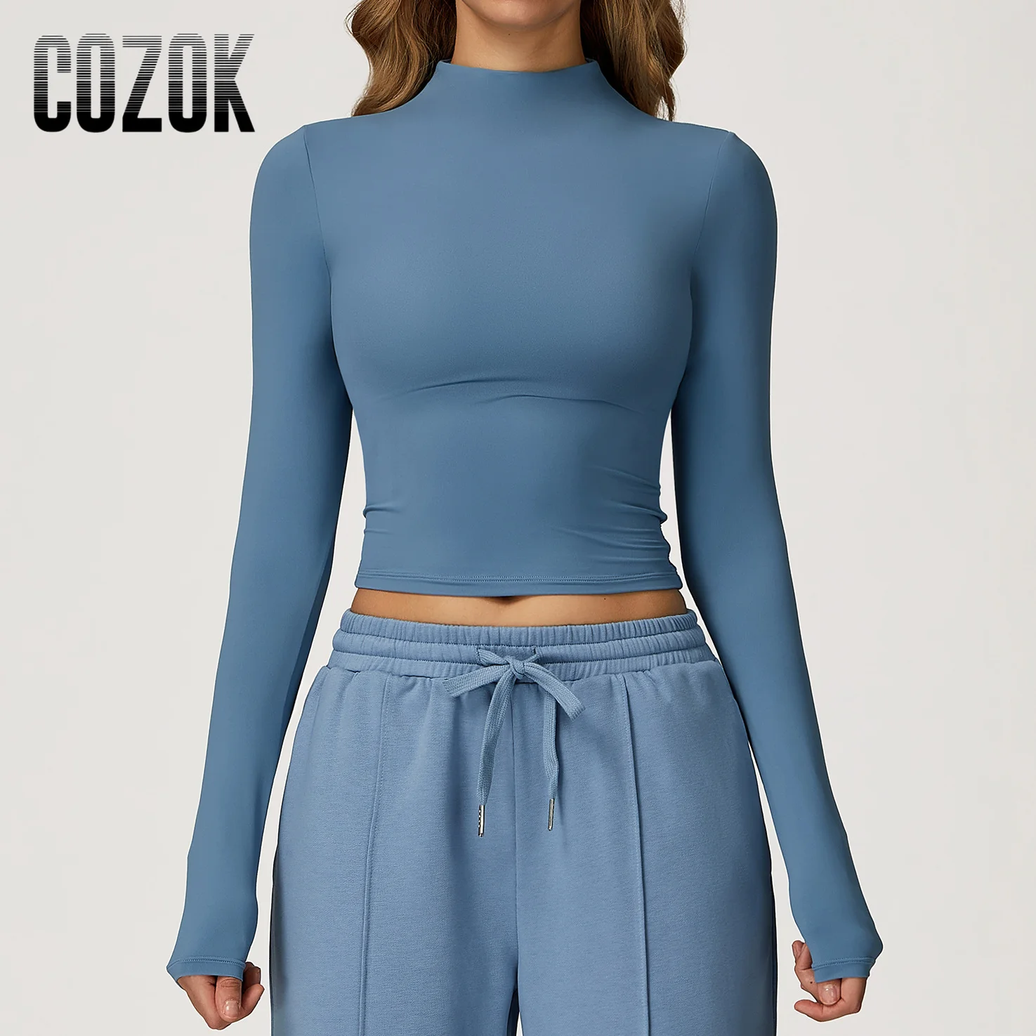 

Рубашки для йоги для женщин, 2025 г., быстросохнущий спортивный топ с длинными рукавами для фитнеса, спортивная одежда, топ для тренировок, универсальная верхняя одежда с высоким воротником