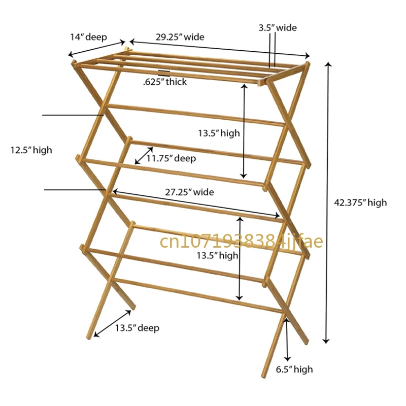 Estante de secado de ropa de bambú plegable, soporte de secado de ropa, estante de lavandería, caballo, precio bajo