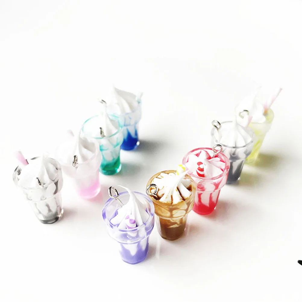 

20 Pcs Ice Cream Pendant Cup Charms Decorative Resin Jewelry Earrings Accessories Lightweight Durable Stylish Creative Design