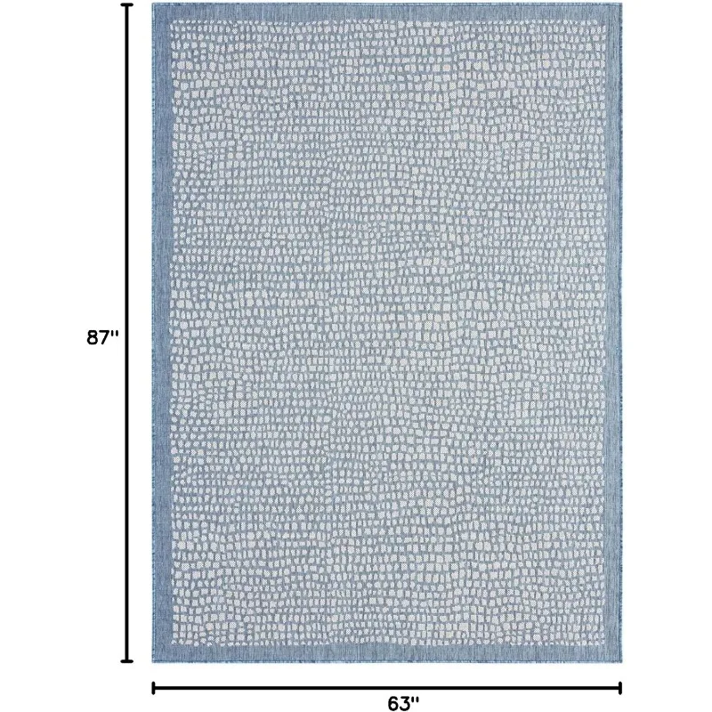 Marlin Transitional Indoor/Outdoor Area Rug, Blue, 5'3