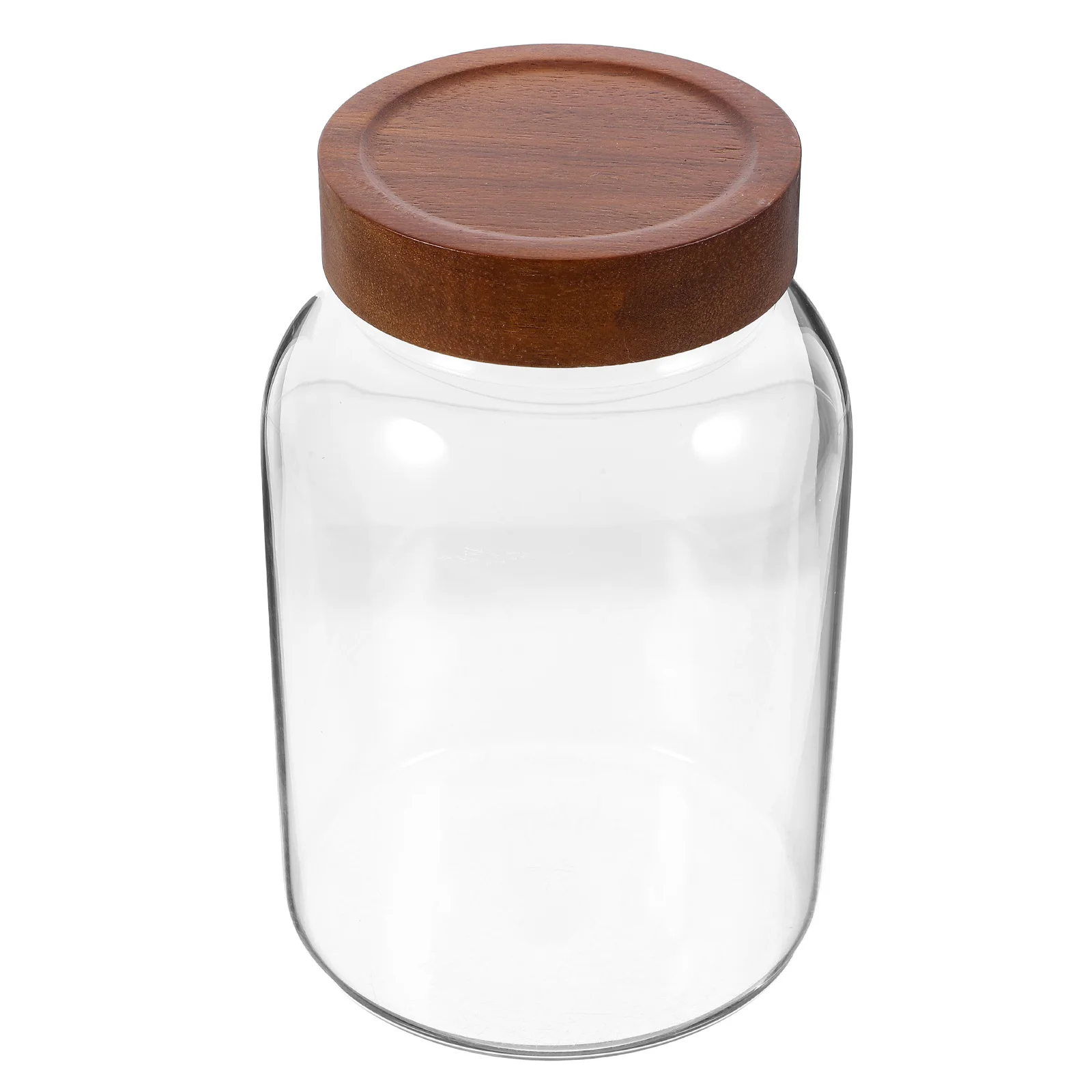 جرة تخزين محكمة الغلق من الزجاج البورسليكات العالي، غطاء خشبي، حاوية طعام متعددة الأغراض لاستخدام المطبخ في حبوب البن والشاي والدقيق