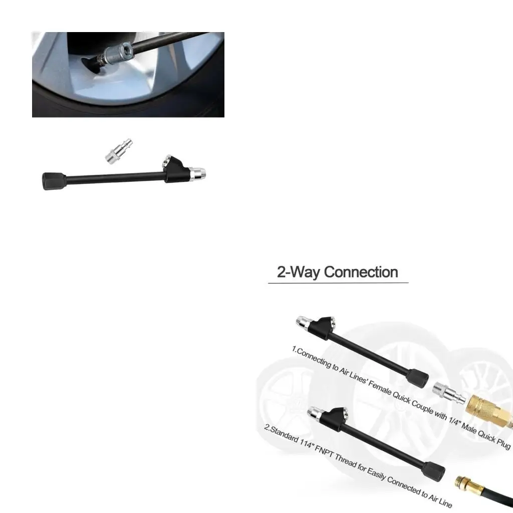 XA6H Double Head Air Chuck Tires Chucks Tire Inflator Rod 1/4inch for for Car Truck Bus Tractors
