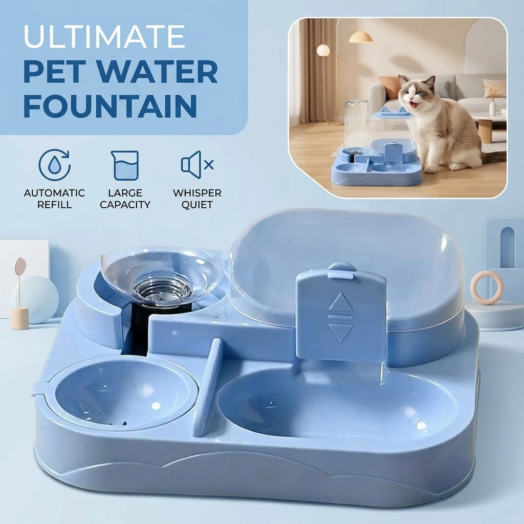 Automatic Refilling Food Basin for Cats with Integrated Water Bowl Neck Protection Pet Feeding Tool Fully Automatic