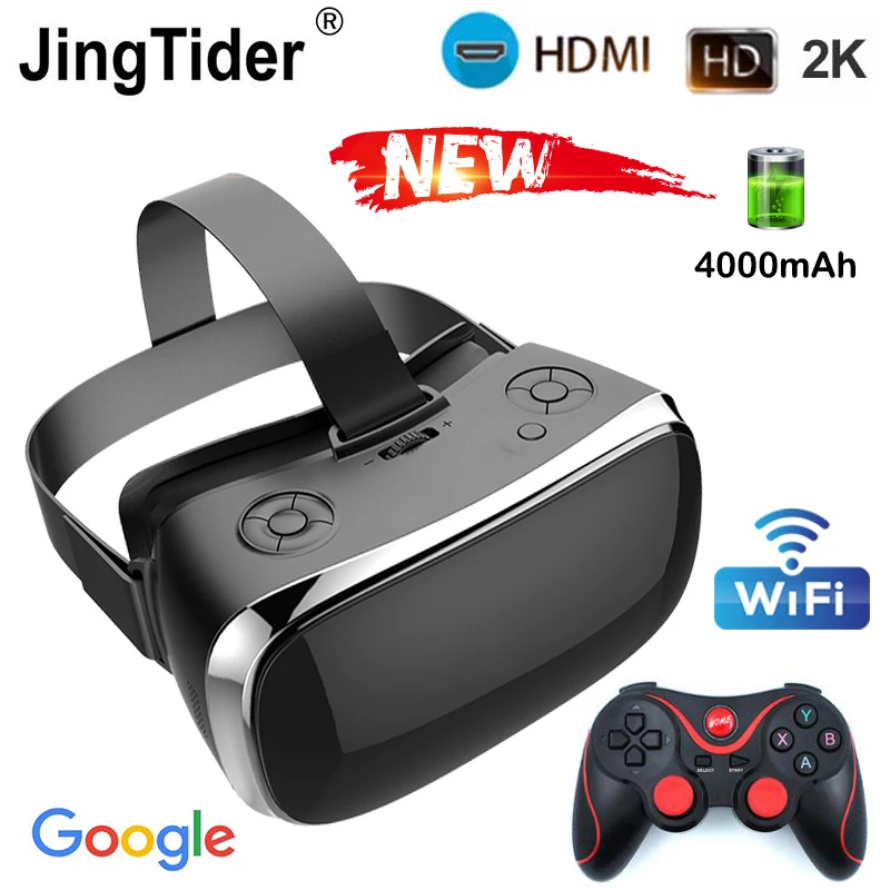 نظارات الواقع الافتراضي V3 الكل في واحد نظارات الواقع الافتراضي VR بشاشة 5.5 بوصة 2K 3GB/16GB رباعية النواة واي فاي 4000mAh تدعم ألعاب الأفلام ثلاثية الأبعاد