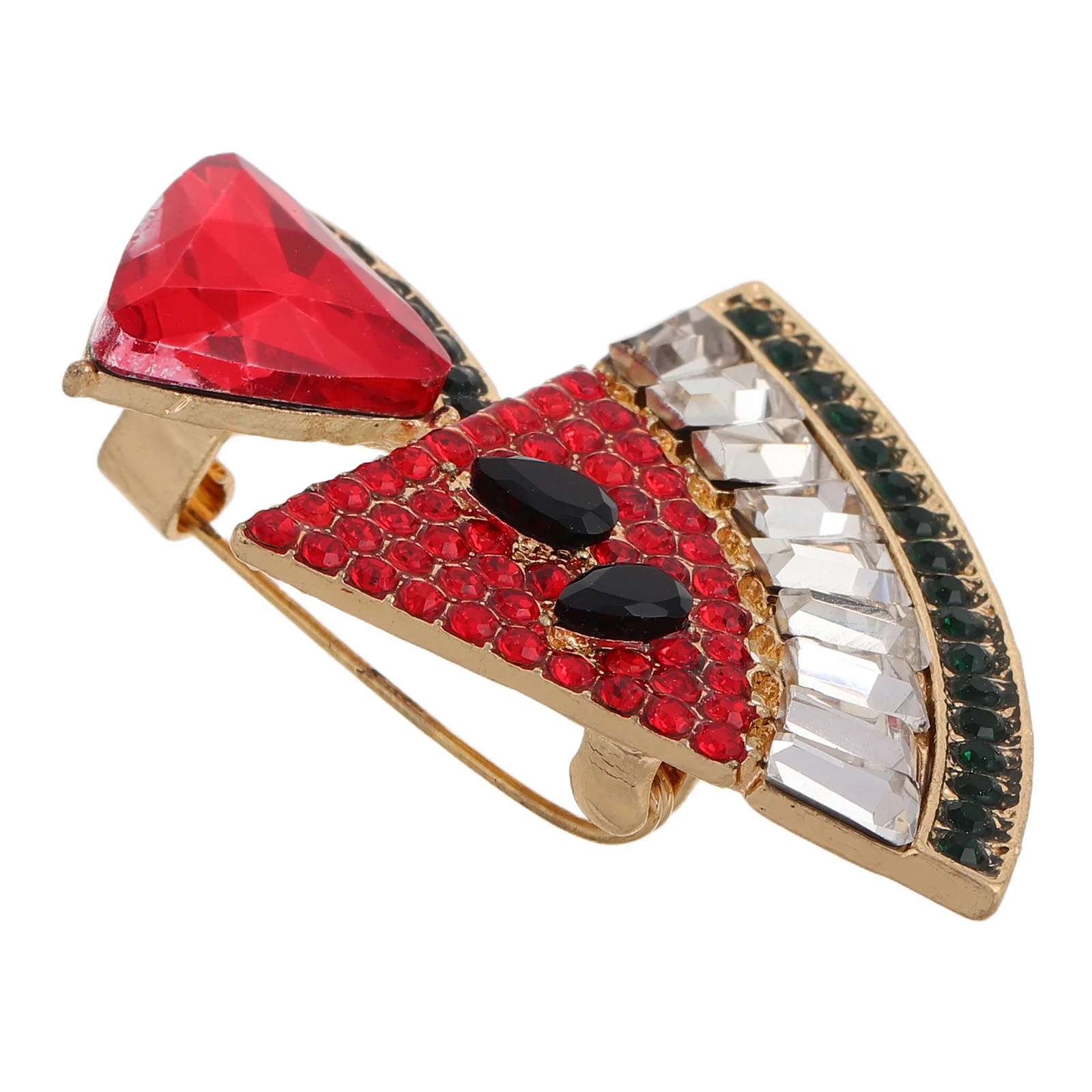

Rhinestone Watermelon Brooch Pin Red Fruit Lapel Vintage Badge Lightweight Jewelry Hawaiian Pin Party Pins