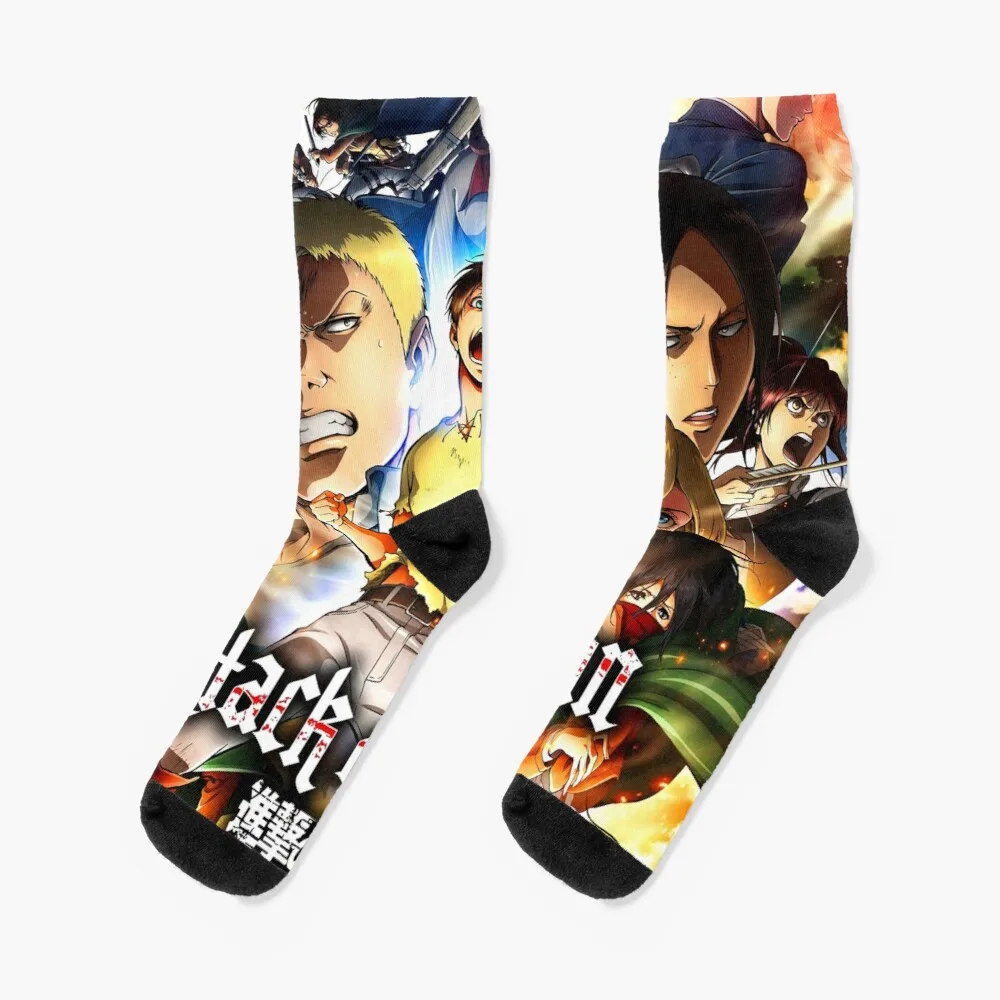 

All Characters Attack Anime Socks Compression Stockings For Women