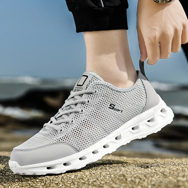 Hot Sale Light Men Sneakers Man Running Shoes Comfortable Breathable Men's Sneakers Plus Size 48 Walking Jogging Men Sport Shoes