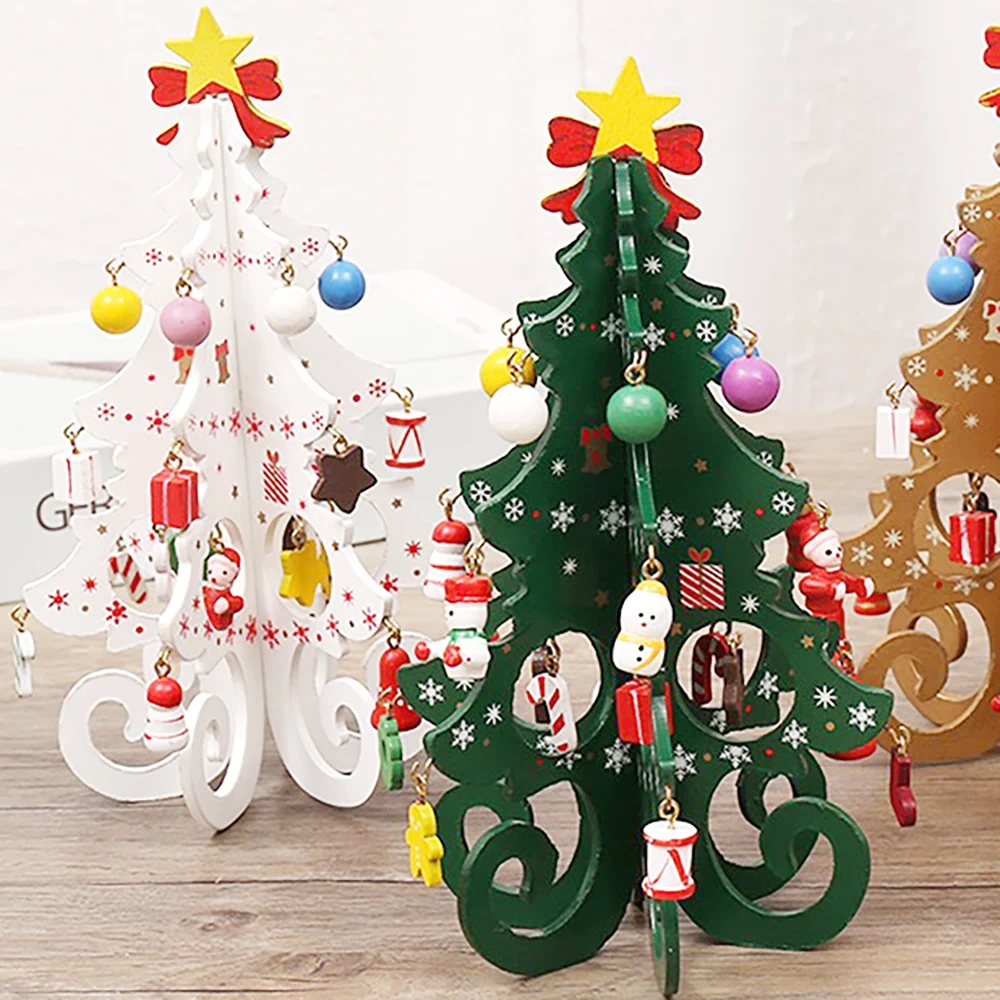 Weihnachtsbaum, handgefertigt, DIY-Stereo-Weihnachtsbaum aus Holz, Szenenlayout 2025, Weihnachtsdekoration, Ornamente, heißes 2026-Neujahr