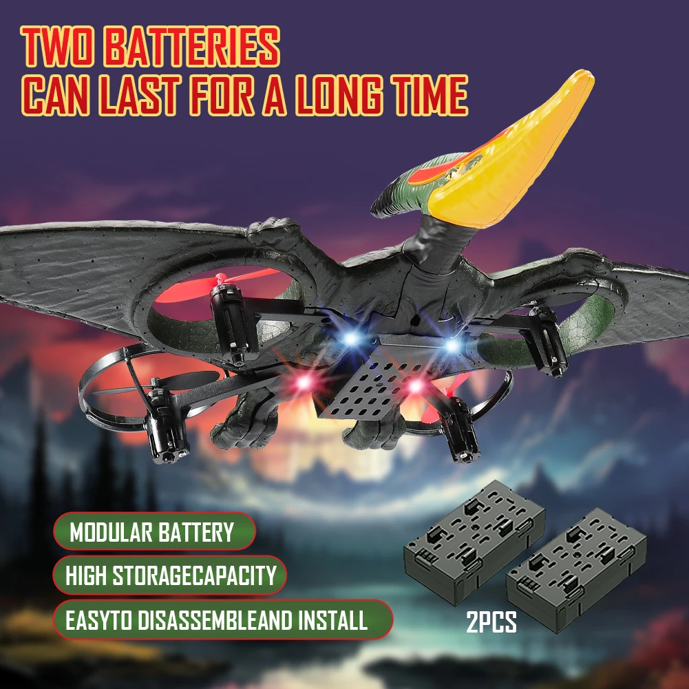 Pterosaur RC Airplane 2.4G EPP Anti-wear Foam Dragon Airplane 360-stopniowy obrót One Click Take Off RC Szybowiec Prezent dla dzieci