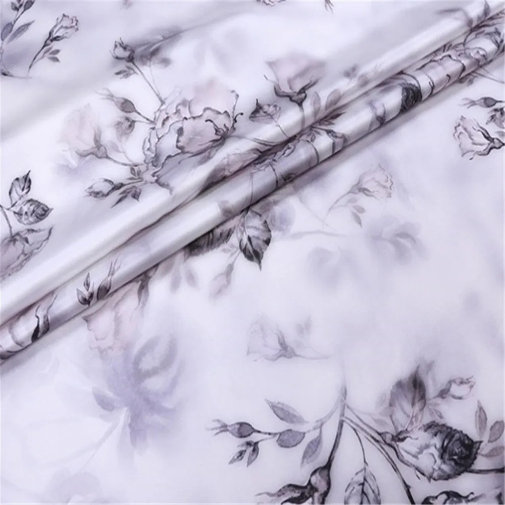 

New Soft Elegant Pure Silk Stretch Satin Fabric with Elastic for Lady Autumn Charming Garment