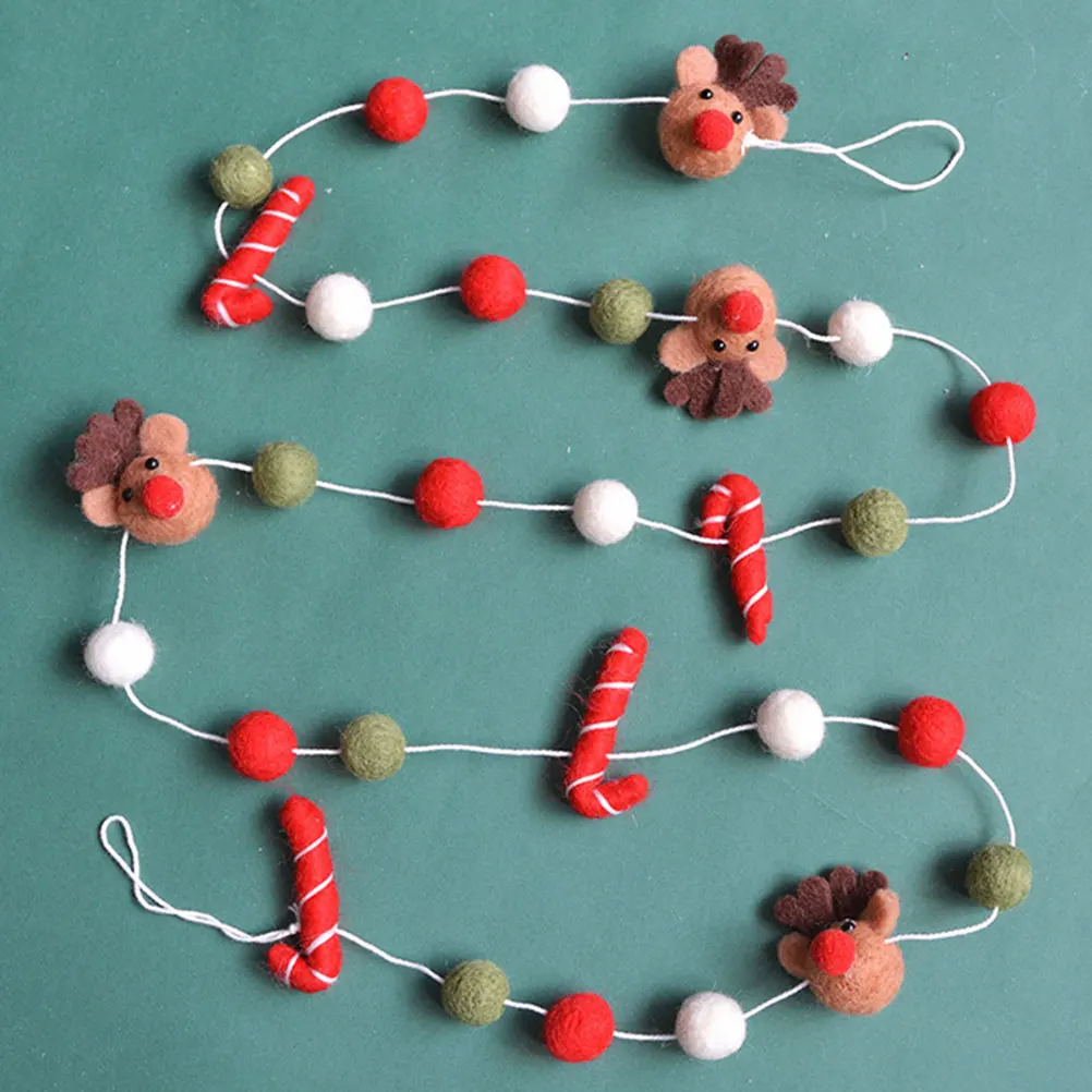 

Felt Ball Skewers Gifts Xmas Tree Decor nament Hanging Elk Home Decorations Party Supplies Wool Felt Christmas Pendants