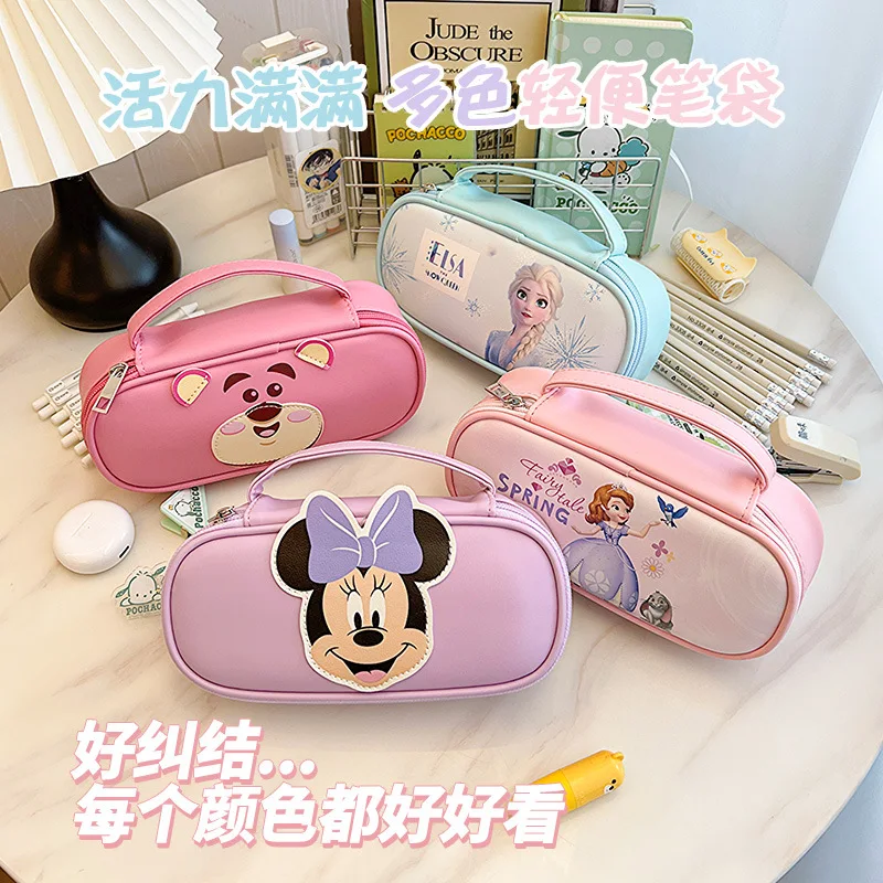 Disney High-capacity Stationery Case Cartoon Sofia Princess Pencil Bag Kawaii Pouch Mickey Mouse Pencil Box Frozen Elsa Gift