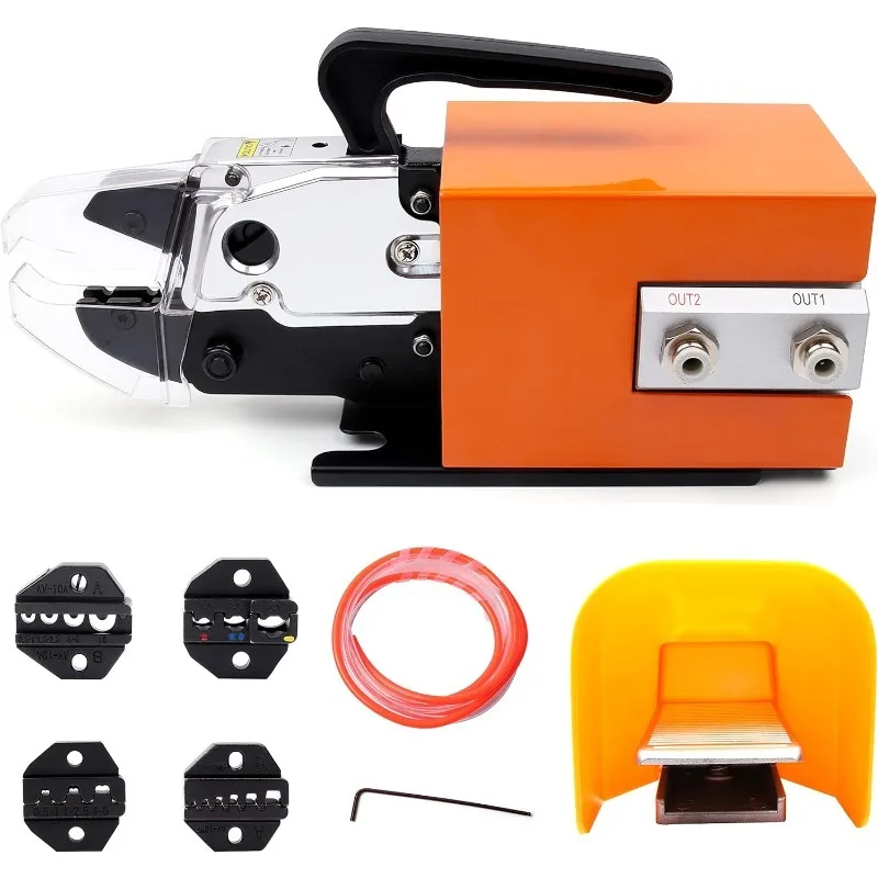 

Crimping Tool Am-10,Air Powered Wire Terminal Pneumatic Crimper Plier Machine Crimping Up to 16mm² with 4 Optional Die