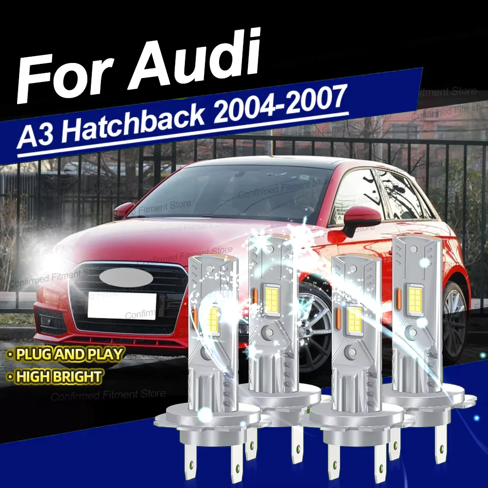 

2/4Pcs Upgrade CSP Chip LED Headlight High Low Beam H7 Auto Lights 6000K White For Audi A3 Hatchback 2004-2007 Plug And Play