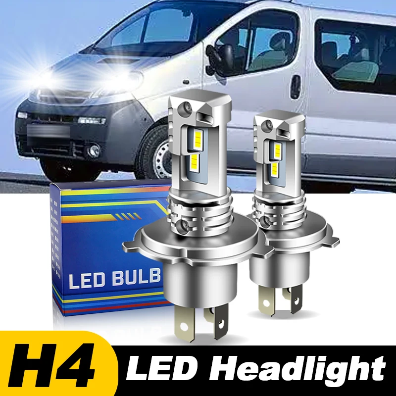 1pc/2Pcs For Opel Vivaro A 2001 2002 2003 2004-2023 Car Headlamp 12000lm H4 9003 LED Headlight Hi/Low Beam Bulbs Canbus 6000k