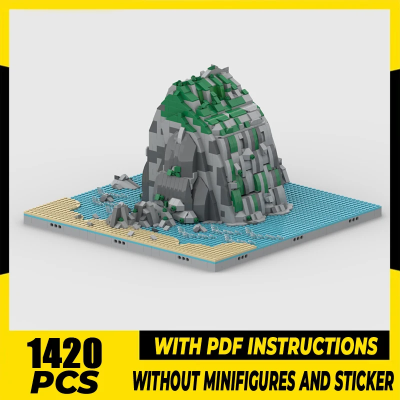 Island Region Moc Building Blocks Haystack Rock Bricks DIY Construction Sand Dune  Assembly Toy Holiday Birthday Gifts