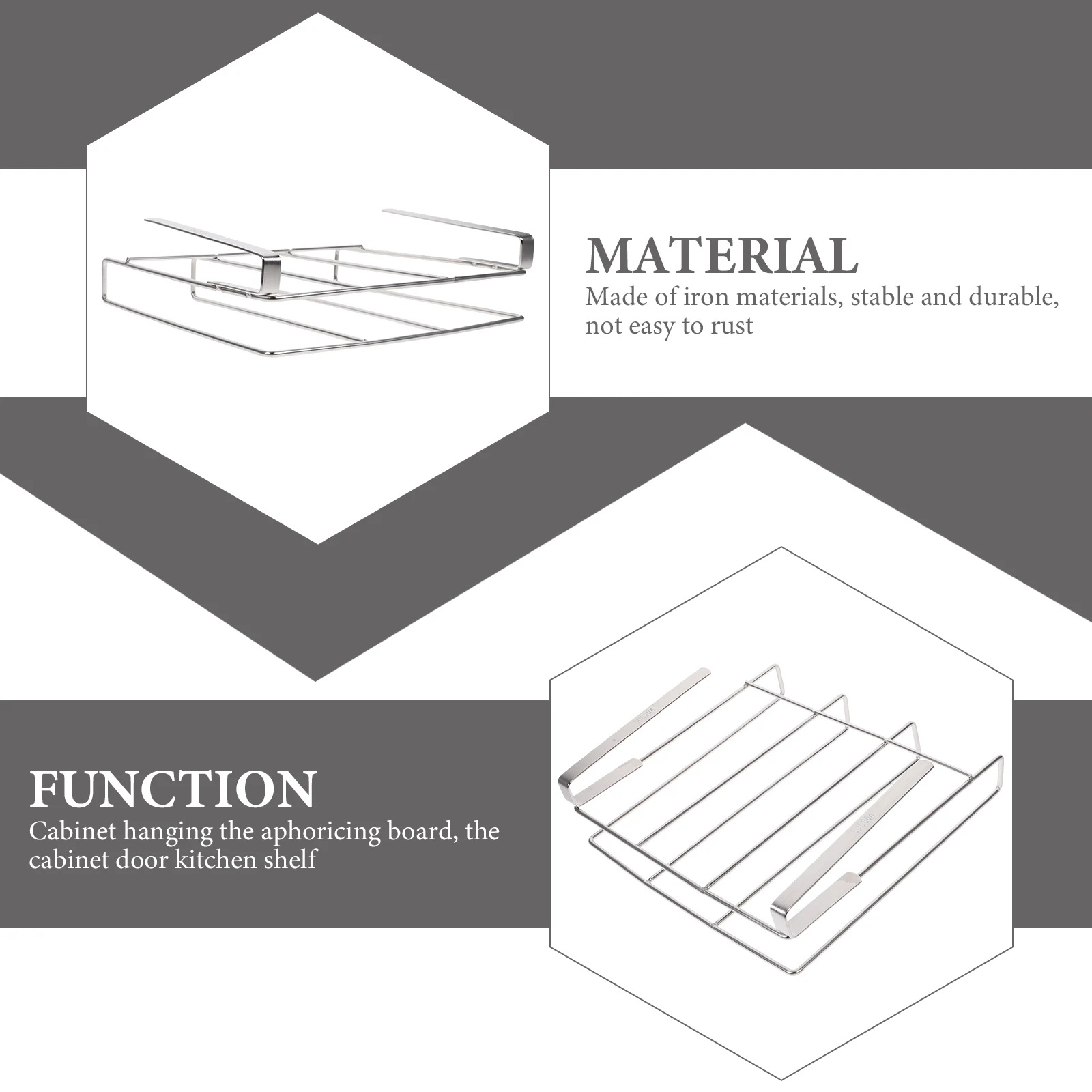 

Metal Kitchen Storage Rack For Cutting Boards Mugs Under Cabinet Organizer Lightweight Space-Saving Hanging Rack Sturdy