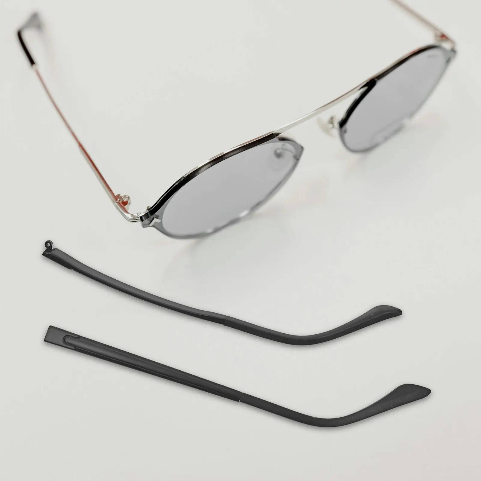 1Pair Glasses Arm Legs Replacement Black Eyeglasses Arms Sunglasses Temple Lightweight Comfortable Non-Slip Replacement Glasses