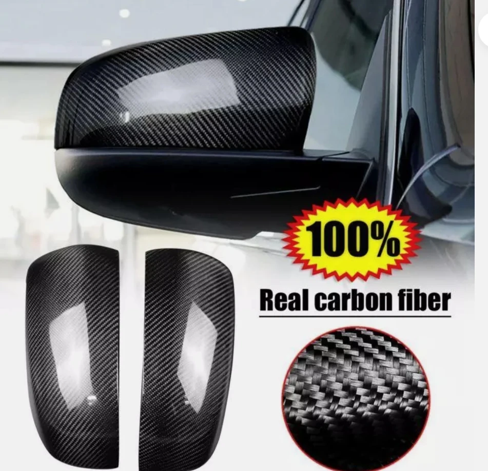 المرايا الجانبية لسيارات BMW X5 E70 2008-13 وX6 E71 2008-13 غطاء من ألياف الكربون الجافة استبدال ألياف الكربون الملحقات الخارجية