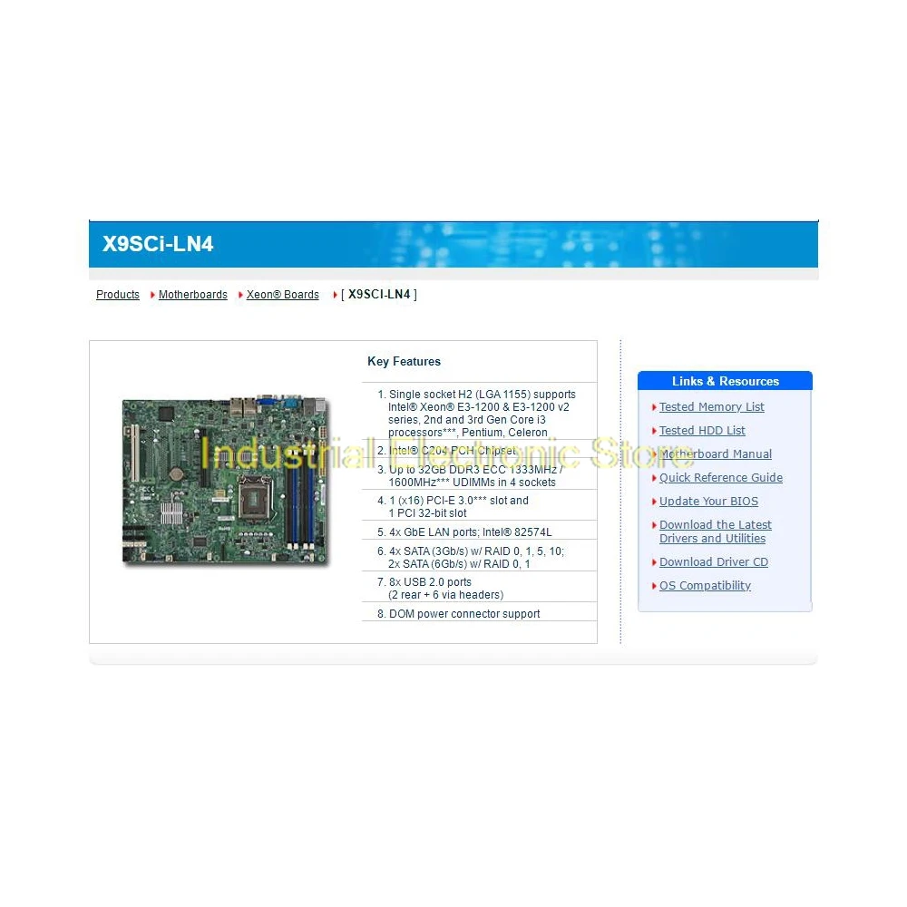 X9SCI-LN4 Server Workstation Board LGA 1155