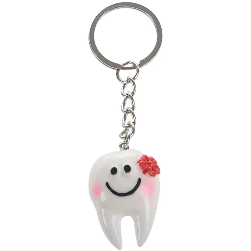 Hot-60 Pcs Keychain Key Ring Hang Tooth Shape Cute  Gift