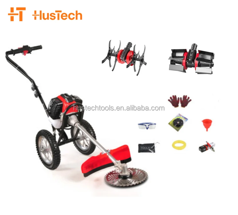 4-Takt 24 V Akku-Rasenmäher Handpush-betrieben DIY Drehen Propell Roboter Freischneider Räder Grasschneider Maschine