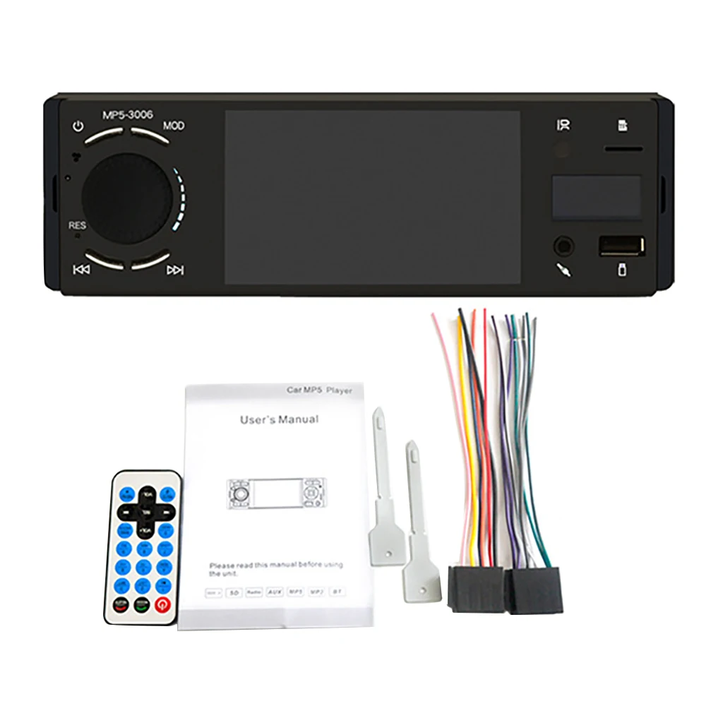 

Bluetooth Car Radio 1 Din Mirror Link 4.1 inch Press Screen MP5 Video Player USB TF Handsfree A2DP Stereo System Head