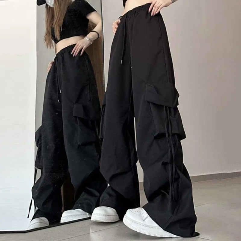 

Women Cargo Pants High Waist Streetwear Hip Hop Trousers Female American Quick Drying Big Pockets Casual High Waisted Pants