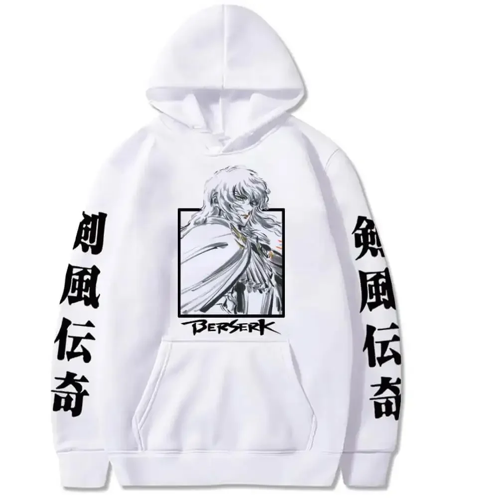 Anime Berserk Griffith Print Sweatshirt Men Women Long Sleeve Comfortable Soft Oversized Streetwear Japanese Manga Hoodies