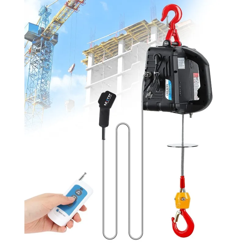 3 in 1 Electric Hoist Winch  Wireless Remote Control, Cable Remote Control, Portable Power Electric Hoist, Vertically