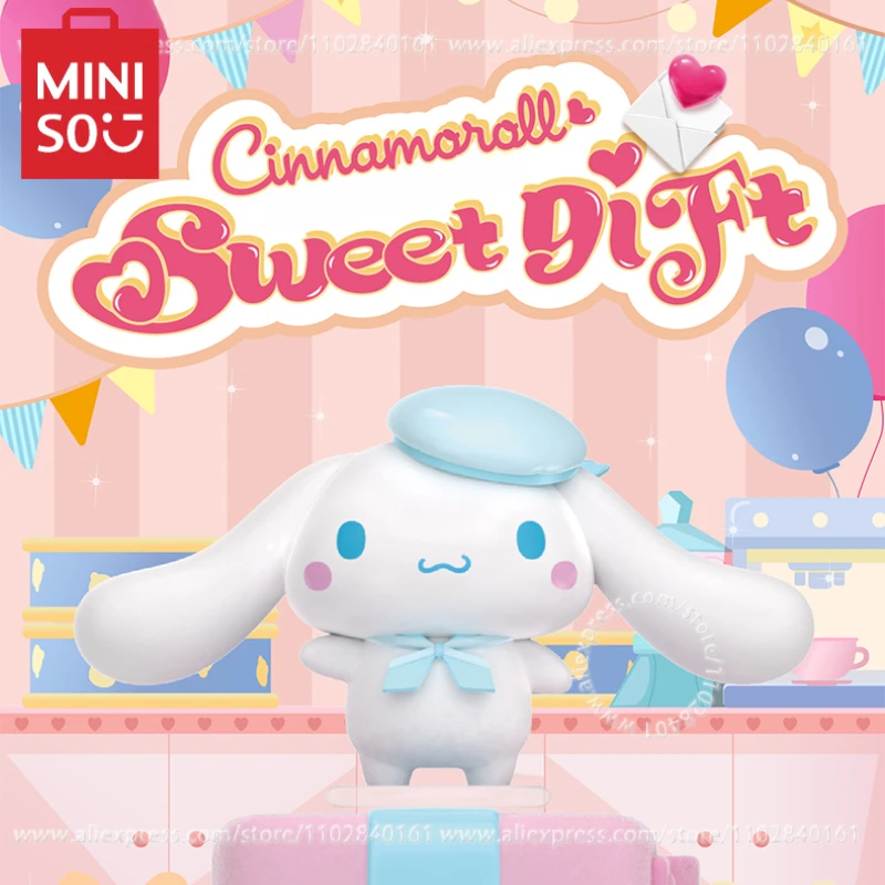 

Десерт MINISO Sanrio Series Cinnamoroll, игрушка, милая фигурка, настольное украшение, анимационная периферическая мультяшная модель