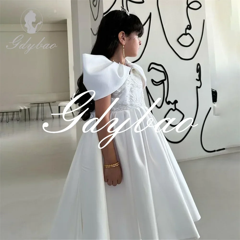 Off The Shoulder Applique Princess A Line Long Ball First Communion Dress Elegant Long Ball Wedding Party Flower Girl Dress New