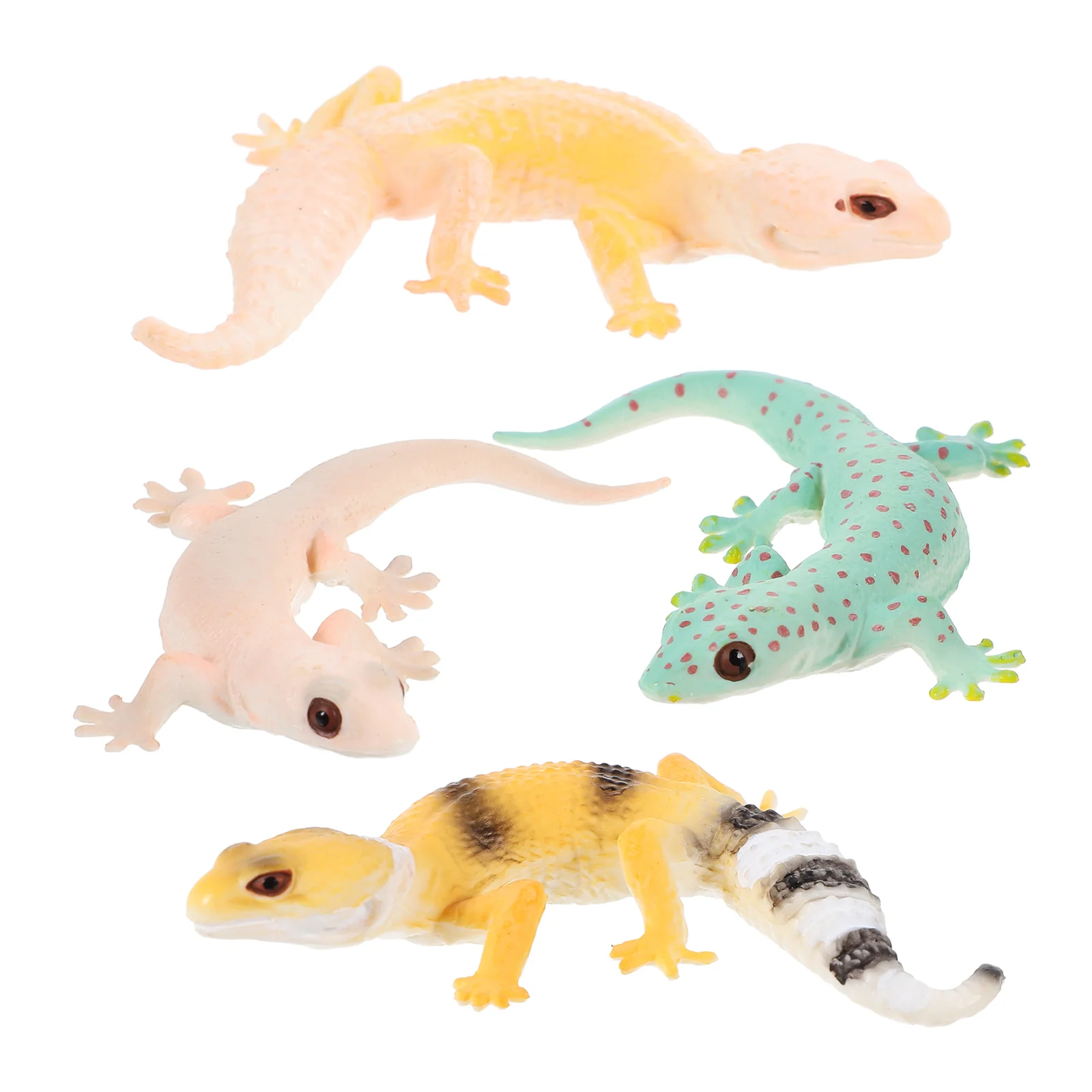 

4 Pcs Animal Model Simulation Gecko Figures Cognitive Realistic Models Figurines Miniature Crawl Decoration