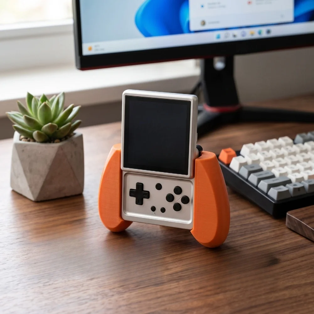 Ergonomic Handle Grip For ANBERNIC RG Rotate Console: Colorful PLA= Protective Case With Anti-Slip Design For Portable Gaming