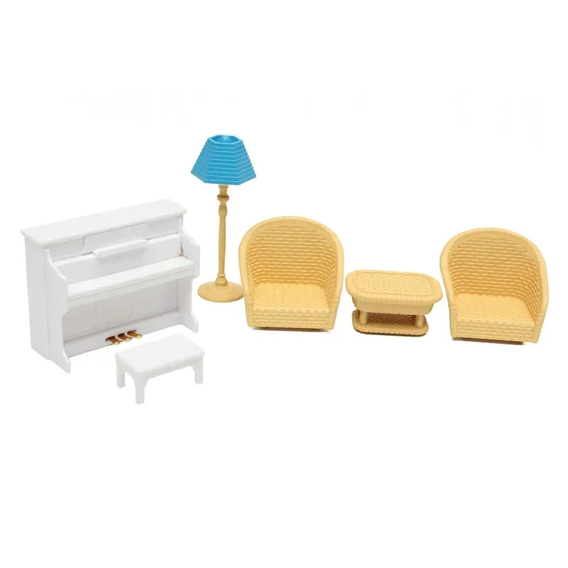 Conjunto de muebles de casa de muñecas en miniatura para niños, juguete de decoración para cocina, sala de estar, baño, gran oferta