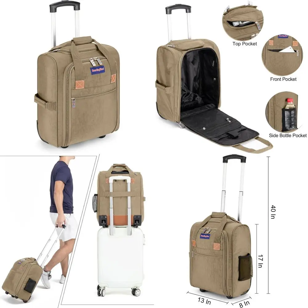 

Compact Rolling Personal Item Bag for Underseat Storage on Major Airlines Including Spirit and JetBlue