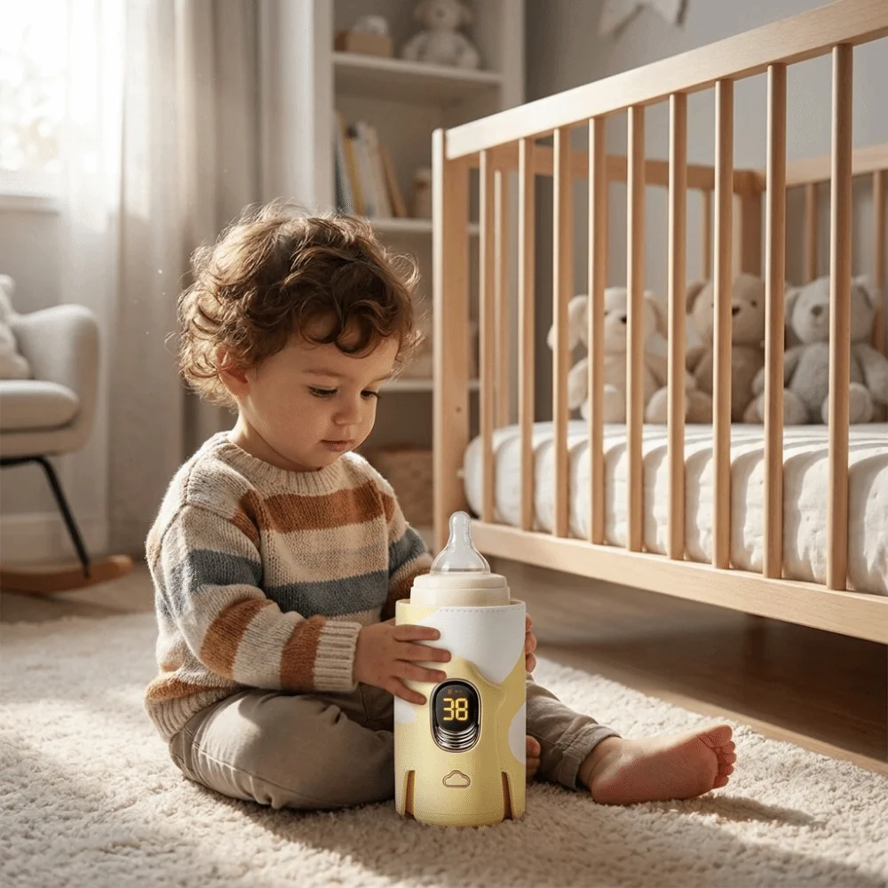

Multifunction Baby Bottle Warmer LED Display Wireless Breast Milk Warmer 6 Heat Level Insulated Bottle Warmer Sleeve Newborn