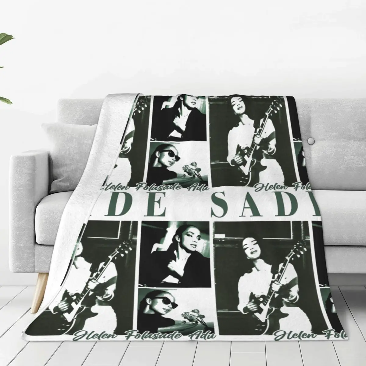 S-Sade Adu Retro Rap Style Fleece Throw Blanket Blankets for Sofa Car Super Warm Bedspread